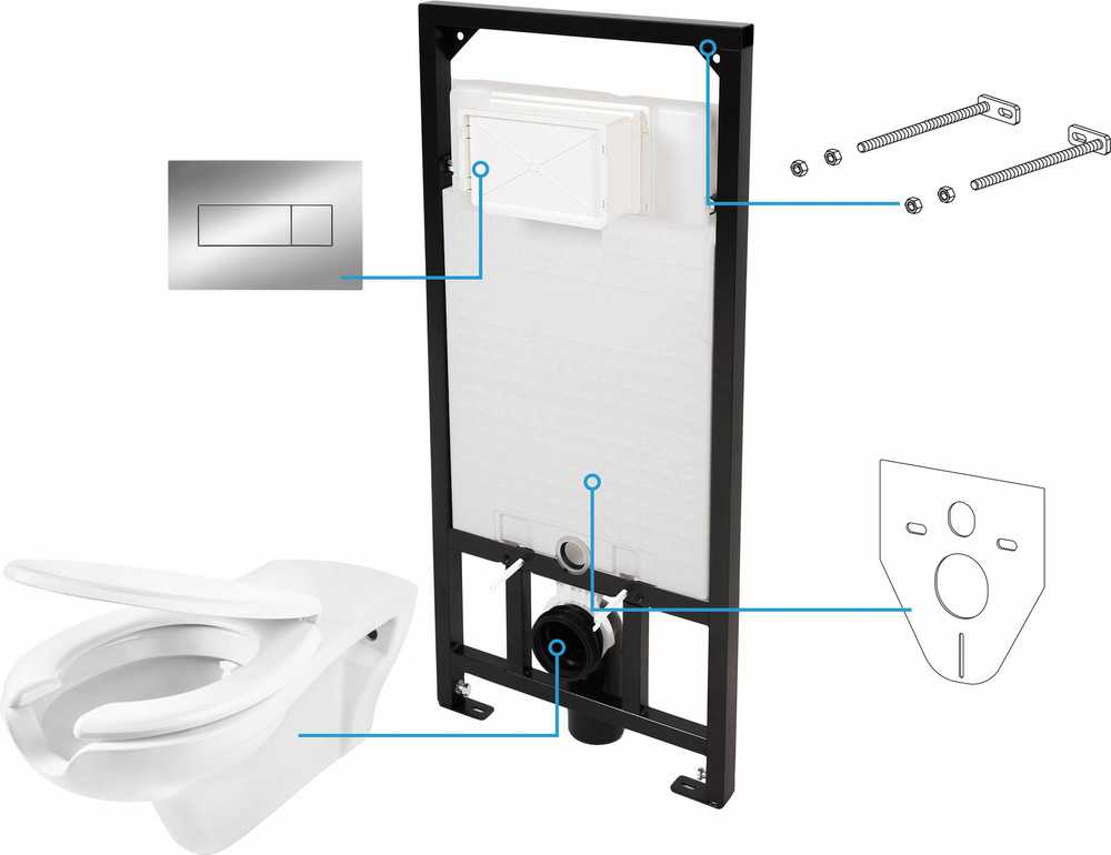 Potinkinis WC komplektas Deante Vital 6in1, CDVS6WPW, Baltas/Chrome
