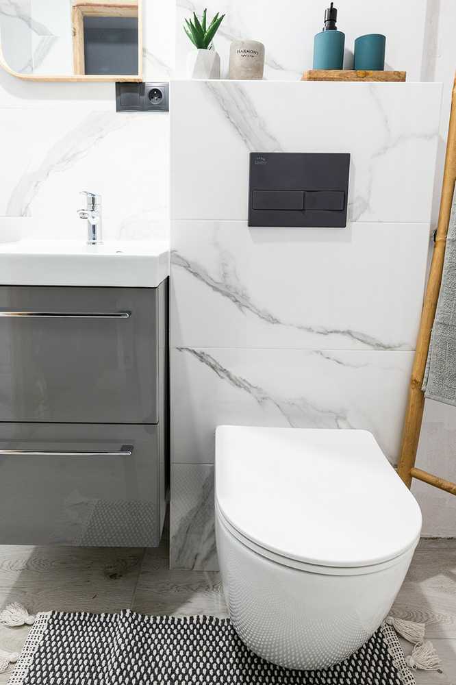 Potinkinis WC komplektas Laveo Akan Desna, Baltas+Juodas