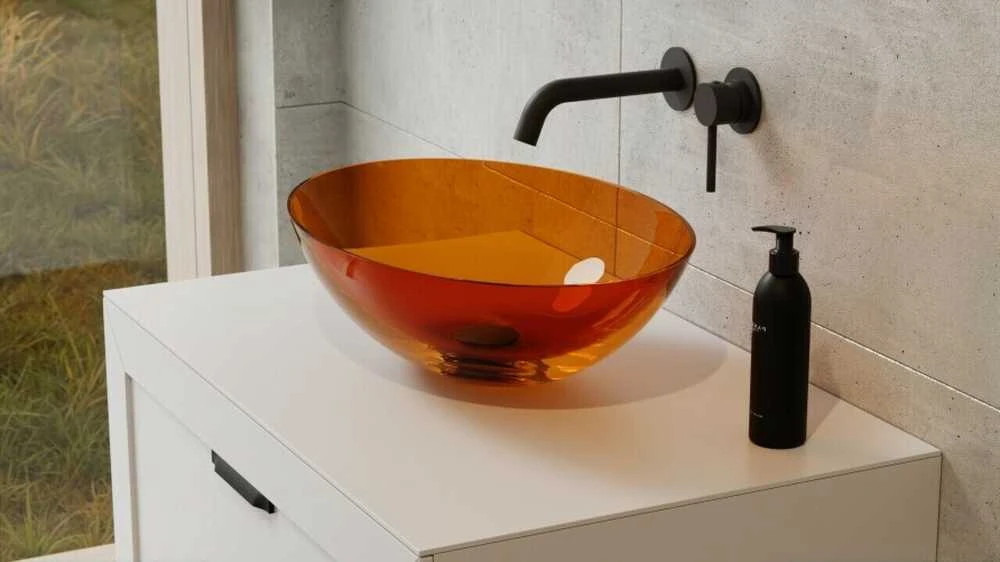Praustuvas Besco Anya Earth Rust, 50 cm, su juodu dangteliu