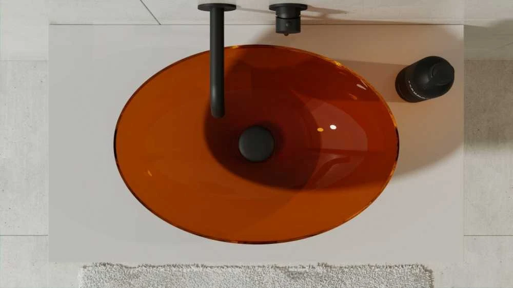 Praustuvas Besco Anya Earth Rust, 50 cm, su juodu dangteliu