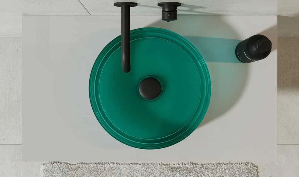 Praustuvas Besco Enya Ocean Breeze, 36 cm, su juodu dangteliu