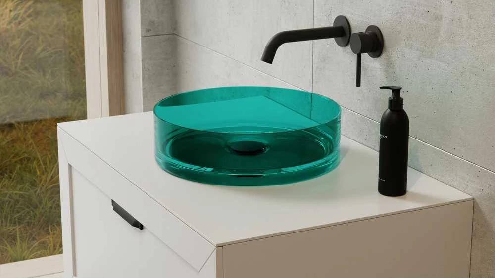 Praustuvas Besco Enya Ocean Breeze, 36 cm, su juodu dangteliu