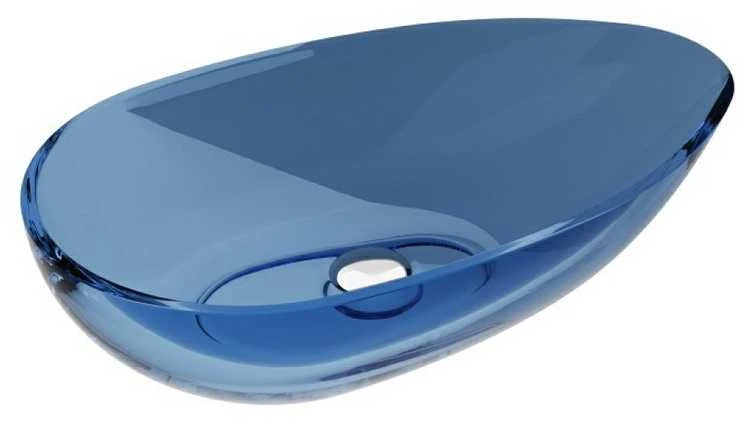 Praustuvas Besco Neya Mėlyna Wave, 60 cm, su baltu dangteliu