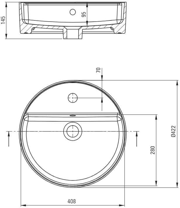 Praustuvas Deante Round CGR_6U4B, Baltas