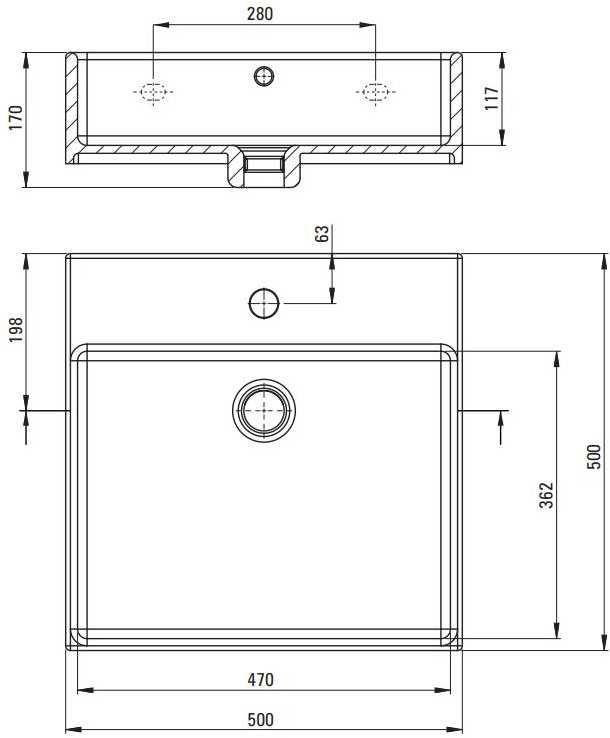 Praustuvas Deante Temisto 50x50 cm, CDT_6U5S, Baltas