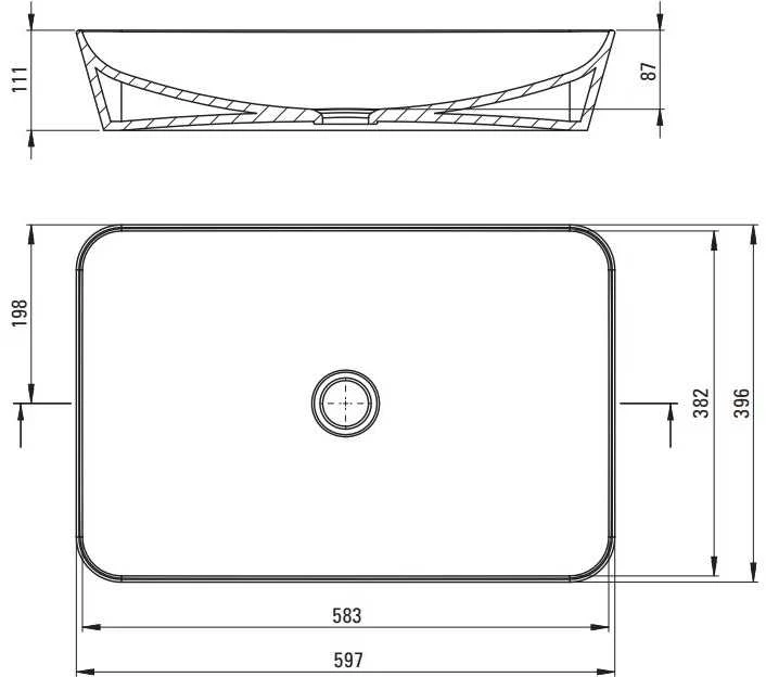 Praustuvas Deante Tess 60x40 cm, CDS_6U6S, Baltas