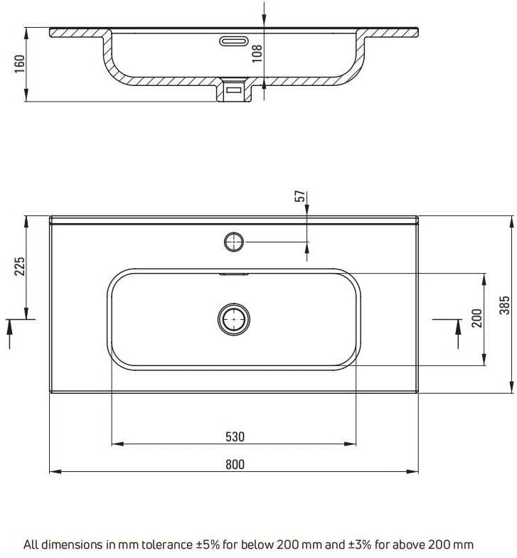 Praustuvas Deante Tubo - 80 cm, CTU_6U8M, Baltas