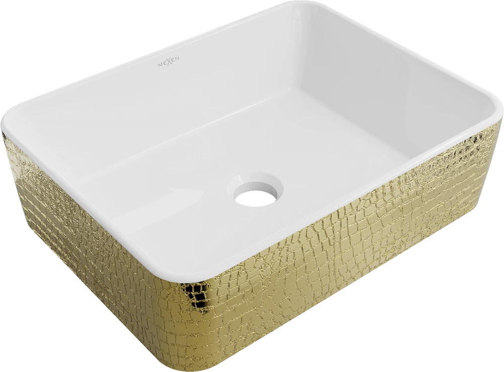 Praustuvas Mexen Catia 48 cm, Baltas/Gold pattern