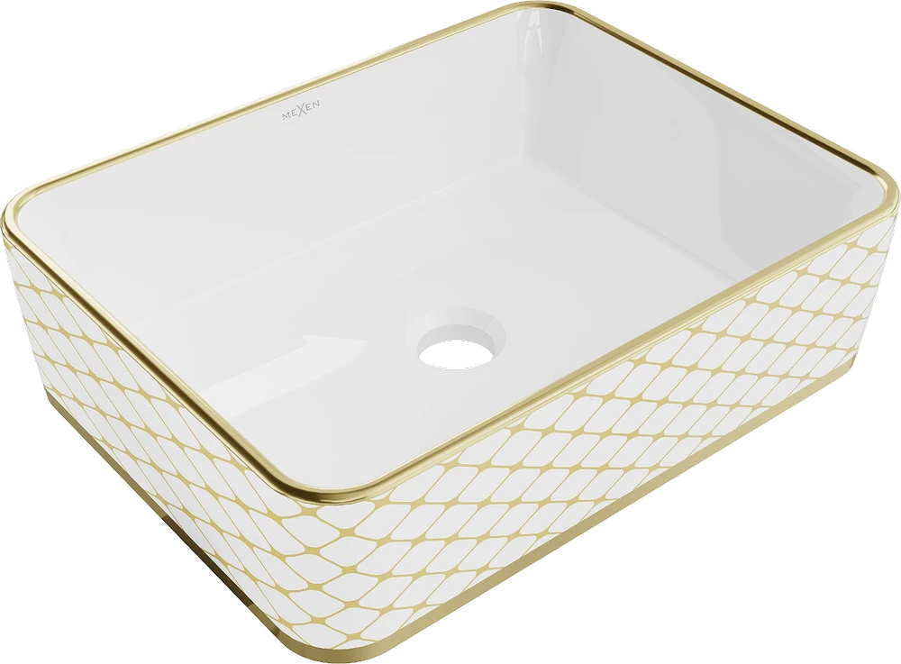 Praustuvas Mexen Catia 48 cm, Baltas/Gold pattern