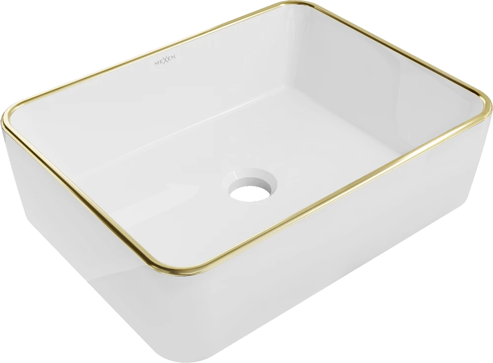 Praustuvas Mexen Catia 48 cm, Baltas/Gold edge