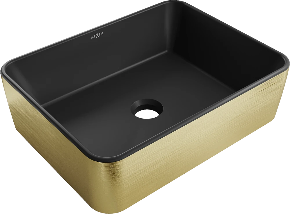 Praustuvas Mexen Catia 48 cm, Juodas matt/Gold lines