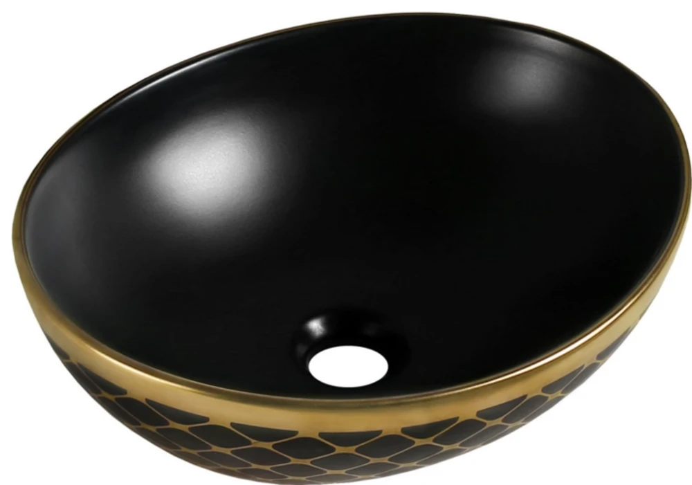 Praustuvas Mexen Elza, Juodas matt/Gold pattern