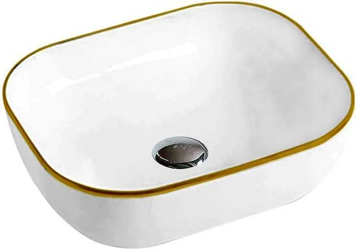 Praustuvas Mexen Mirabel, 50 cm, Baltas/Gold edge