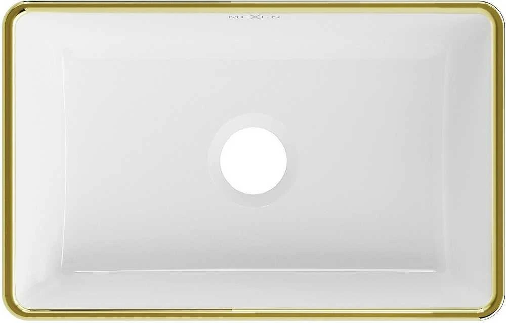 Praustuvas Mexen Nadia, 36 x 23 cm, Baltas/Gold edge