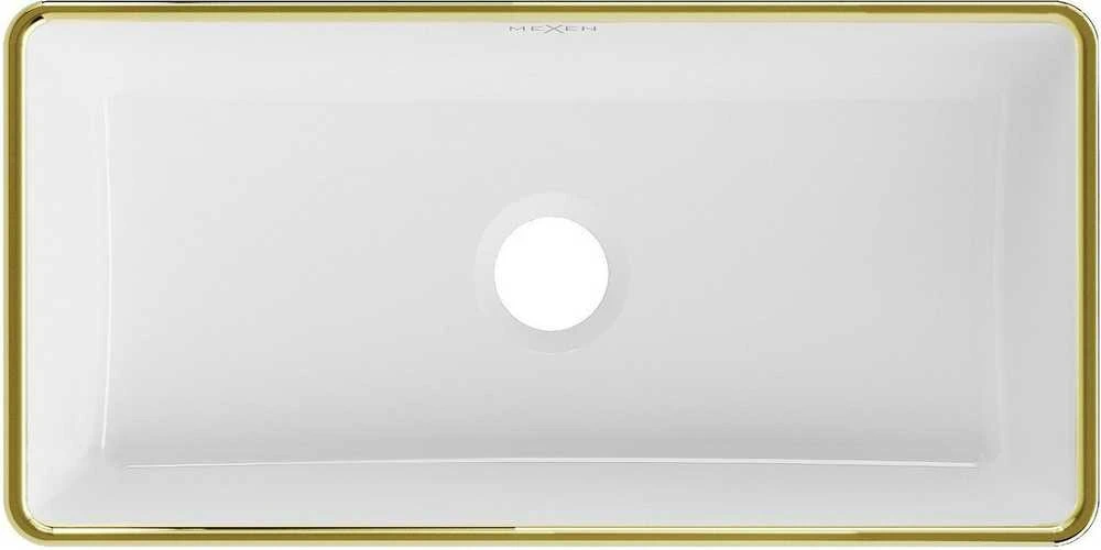Praustuvas Mexen Nadia, 46 x 23 cm, Baltas/Gold edge