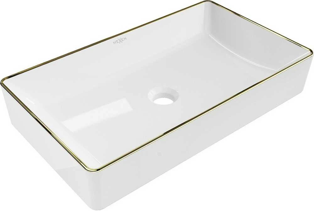 Praustuvas Mexen Nadia, 62 x 35 cm, Baltas/Gold edge