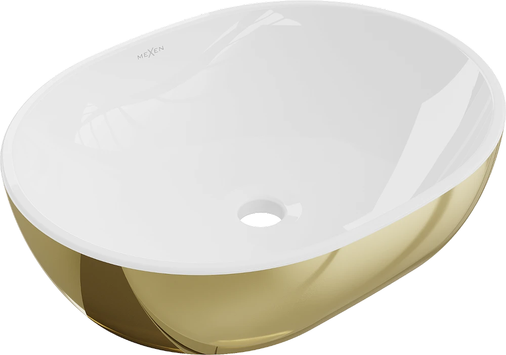 Praustuvas Mexen Viki 48 cm, Baltas/Gold