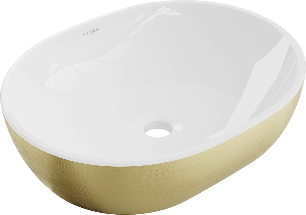 Praustuvas Mexen Viki 48 cm, Baltas/Gold lines