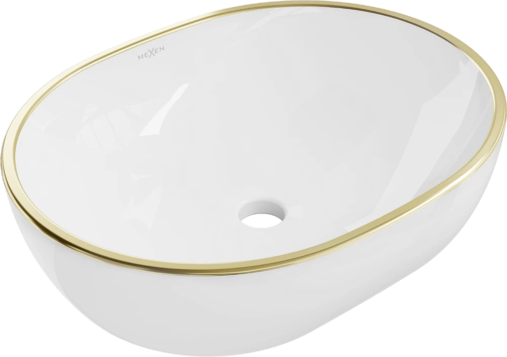 Praustuvas Mexen Viki 48 cm, Baltas/Gold edge