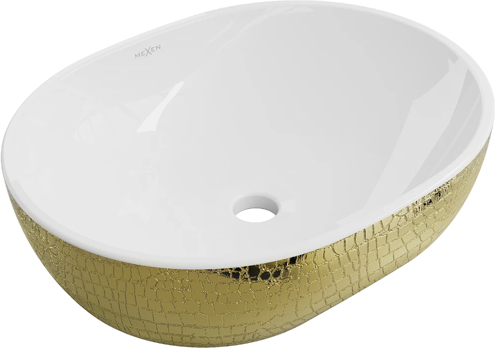 Praustuvas Mexen Viki 48 cm, Baltas/Gold pattern