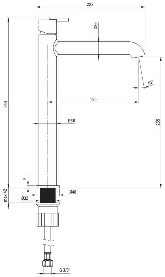Praustuvo maišytuvas Deante Silia Tall, BQS_C20K, Brushed bronze