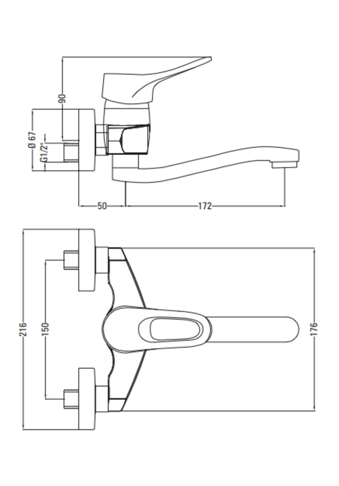 Praustuvo maišytuvas Deante Vero BOW_050M, Chrome
