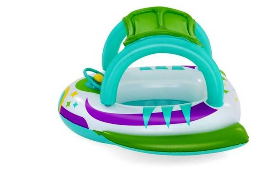 BESTWAY pripučiamas vaikiškas plaustas su stogeliu Space Splash, 1.07m x 1.12m, 34149