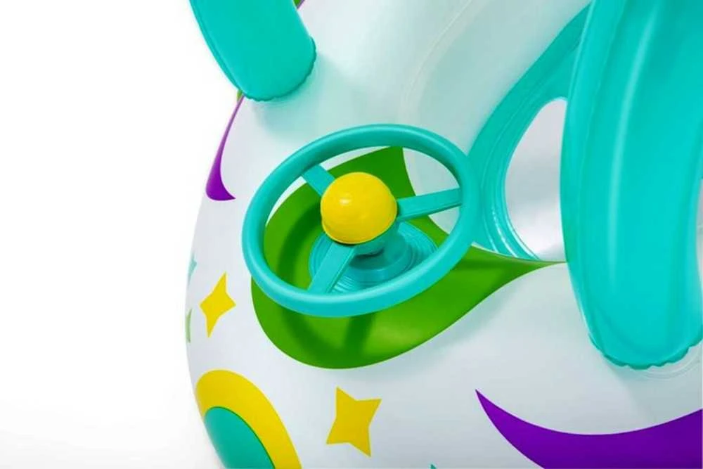 BESTWAY pripučiamas vaikiškas plaustas su stogeliu Space Splash, 1.07m x 1.12m, 34149