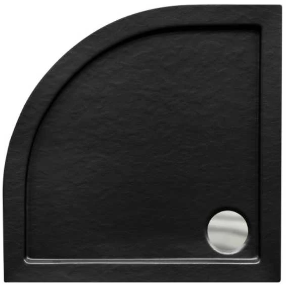 Pusapvalis dušo padėklas Besco Aron SlimLine Stone Effect New, 80 x 80 x 5,5 cm