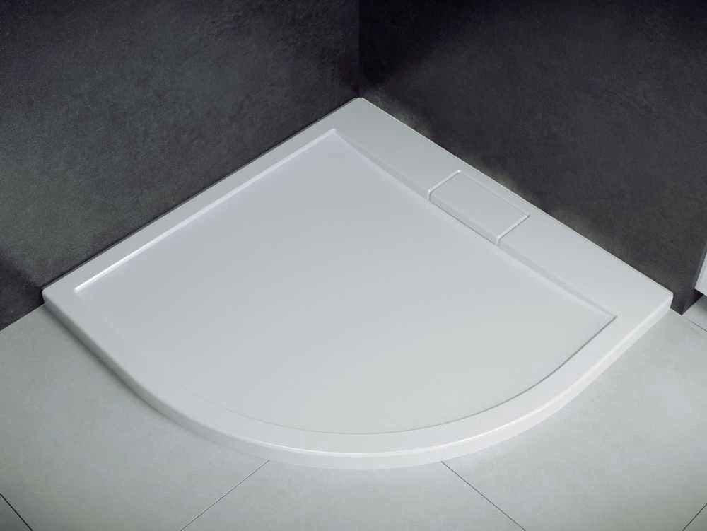 Pusapvalis dušo padėklas Besco Axim UltraSlim, 80 x 80 x 4,5 cm