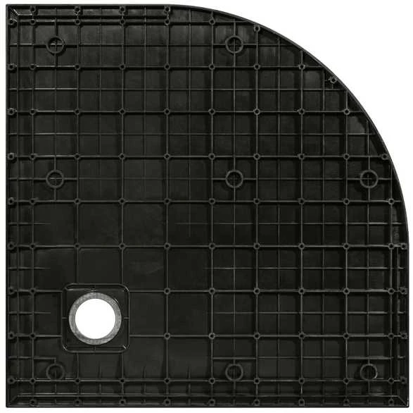 Pusapvalis dušo padėklas Besco Vexo Marble Juodas, 90 x 90 cm