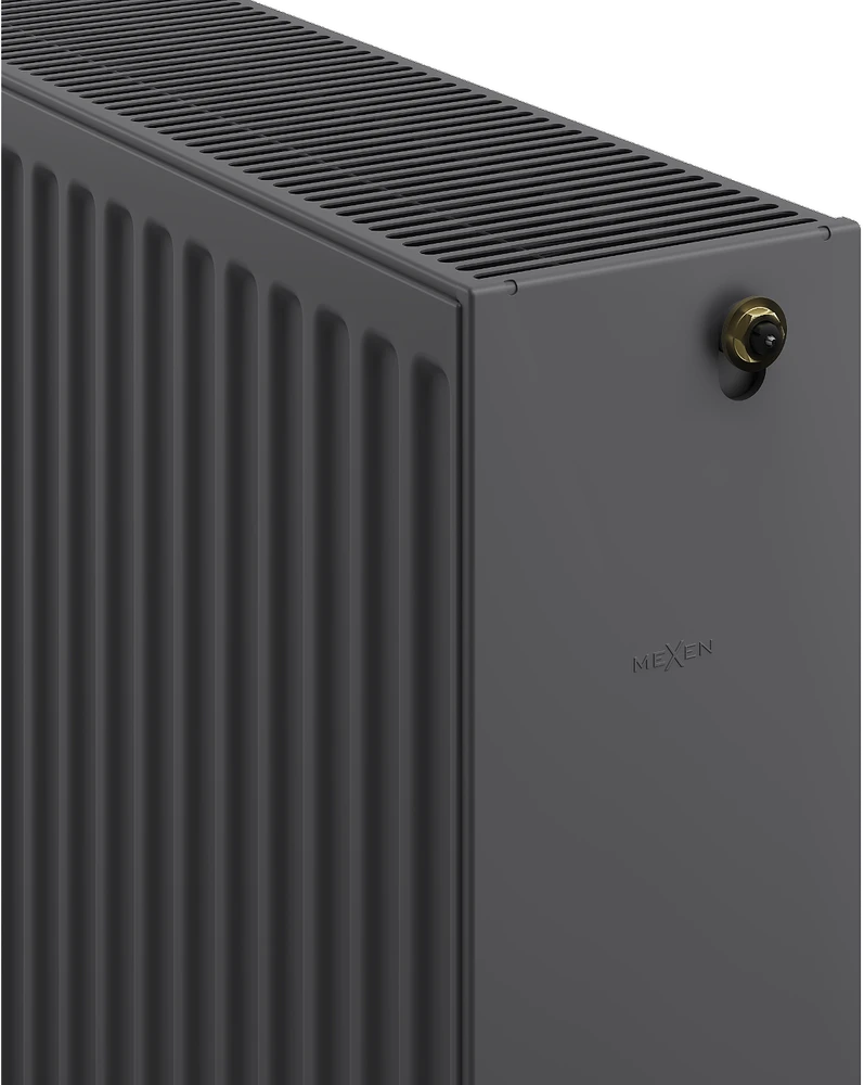 Radiatorius Mexen CC33, 500 x 500 mm, 1011 W, pajungimas iš apačios per vidurį, antracitas