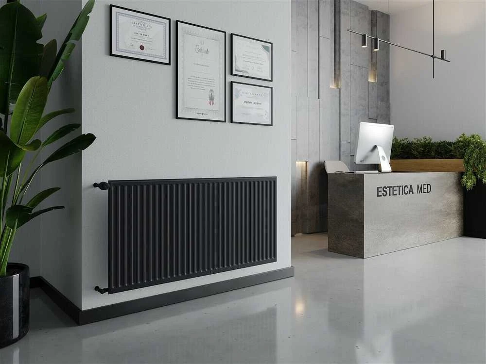 Radiatorius Mexen CH10 Hygiene, 300 x 2400 mm, 795 W, pajungimas iš šono, antracitas