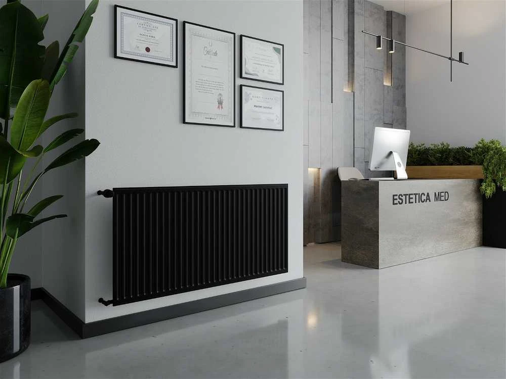 Radiatorius Mexen CH10 Hygiene, 600 x 1000 mm, 625 W, pajungimas iš šono, juodas