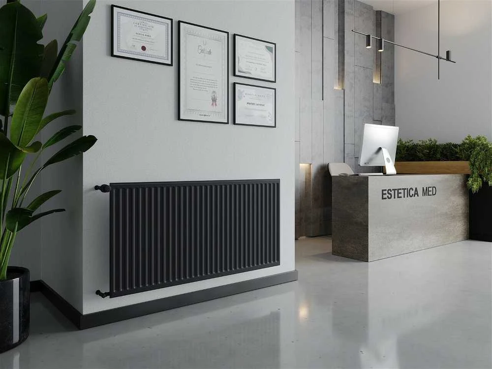 Radiatorius Mexen CH10 Hygiene, 600 x 500 mm, 312 W, pajungimas iš šono, antracitas