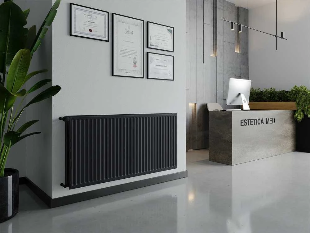 Radiatorius Mexen CH20 Hygiene, 600 x 1500 mm, 1649 W, pajungimas iš šono, antracitas