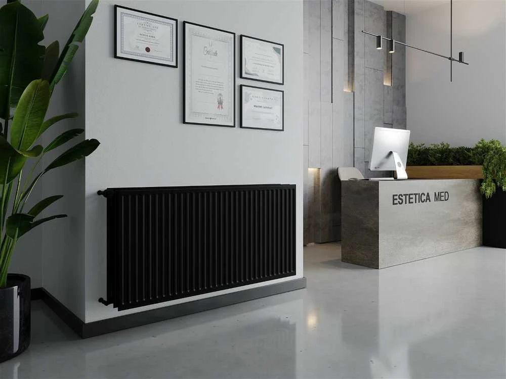 Radiatorius Mexen CH30 Hygiene, 900 x 500 mm, 1032 W, pajungimas iš šono, juodas