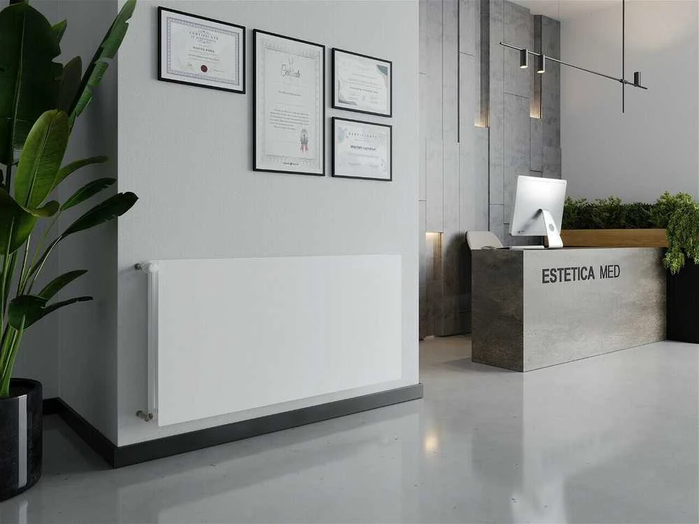 Radiatorius Mexen CHF20 Hygiene Flat, 500 x 600 mm, 518 W, pajungimas iš šono, baltas