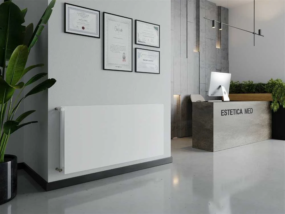 Radiatorius Mexen CHF20 Hygiene Flat, 900 x 800 mm, 1118 W, pajungimas iš šono, baltas