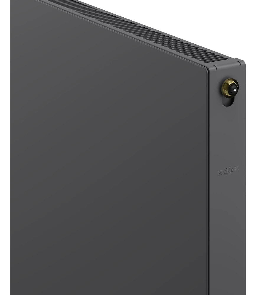 Radiatorius Mexen Flat CCF11, 300 x 1400 mm, 637 W, pajungimas iš apačios per vidurį, antracitas