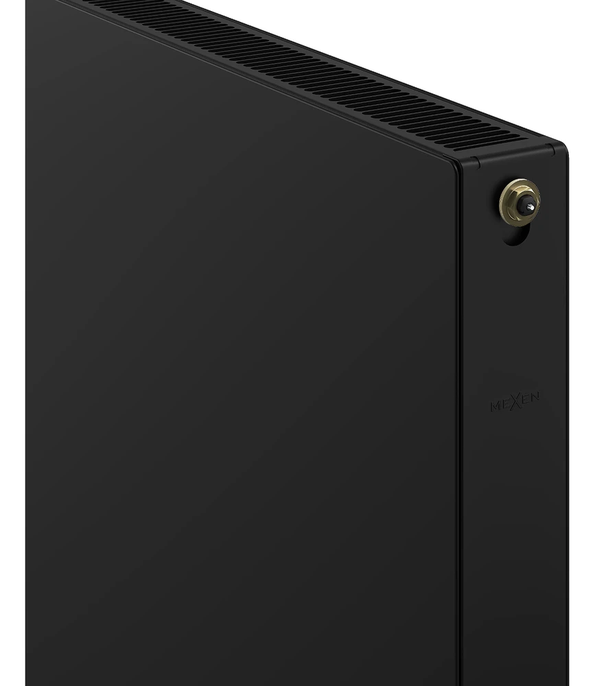 Radiatorius Mexen Flat CCF21, 600 x 1400 mm, 1693 W, pajungimas iš apačios per vidurį, juodas