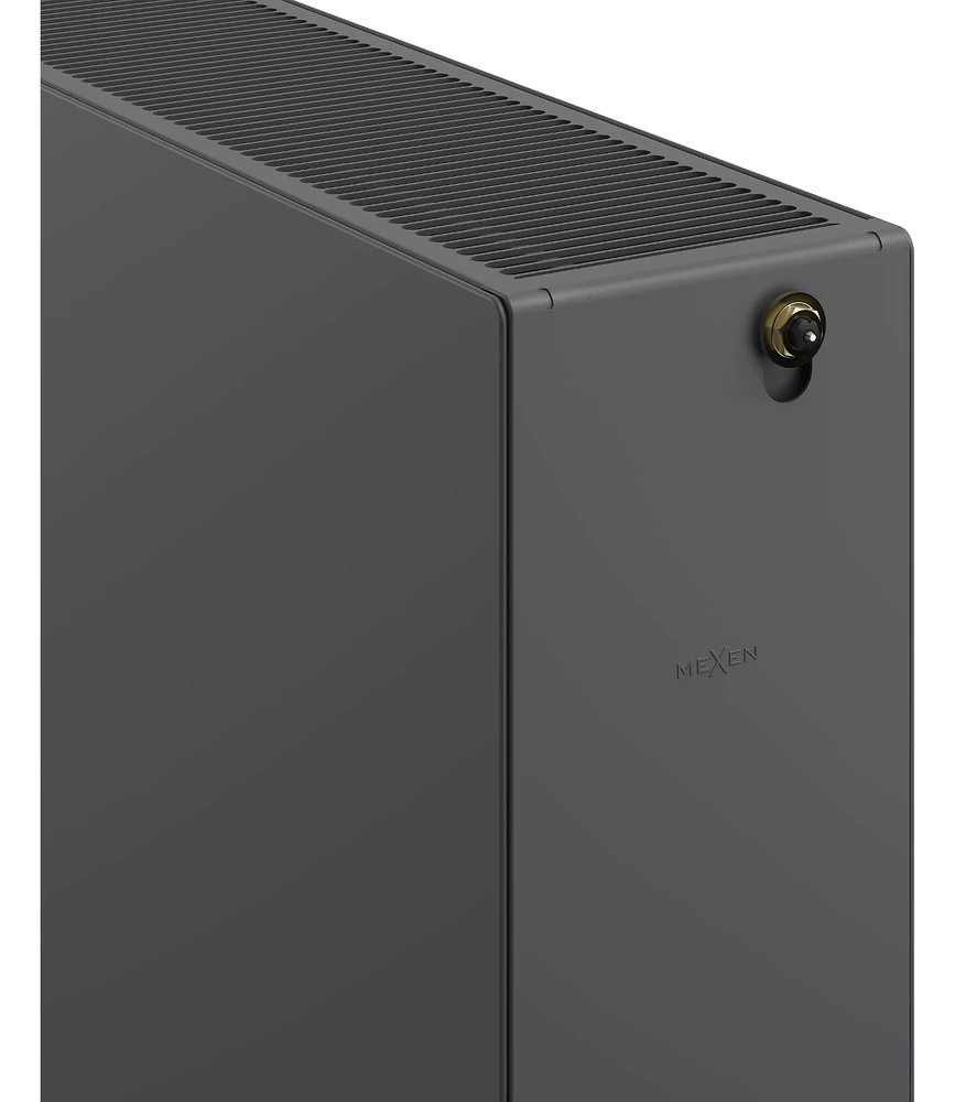 Radiatorius Mexen Flat CCF33, 300 x 2000 mm, 2481 W, pajungimas iš apačios per vidurį, antracitas