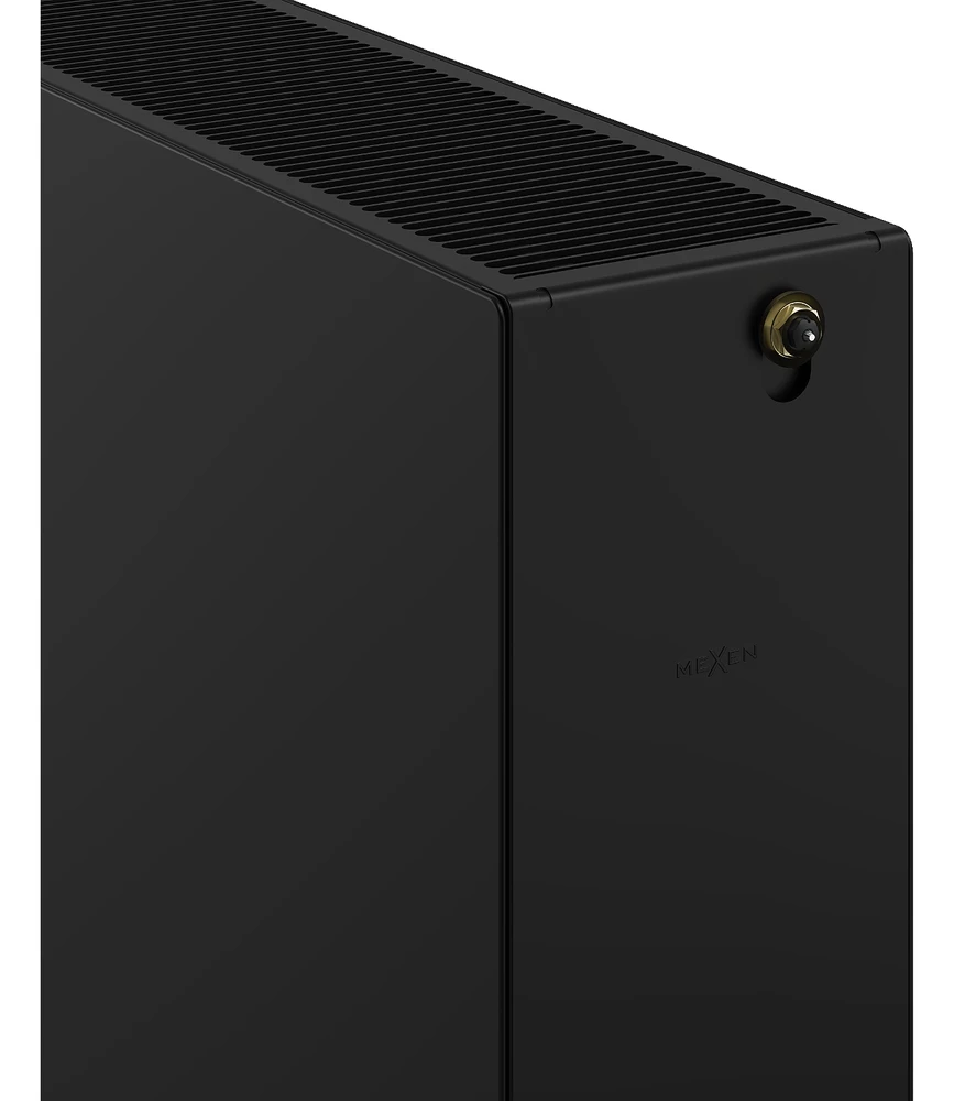 Radiatorius Mexen Flat CCF33, 600 x 1100 mm, 2421 W, pajungimas iš apačios per vidurį, juodas