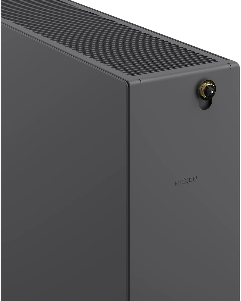 Radiatorius Mexen Flat CCF33, 600 x 2000 mm, 4402 W, pajungimas iš apačios per vidurį, antracitas