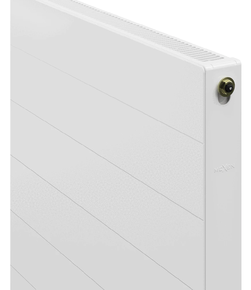 Radiatorius Mexen Line CCL11, 600 x 1500 mm, 1175 W, pajungimas iš apačios per vidurį, baltas