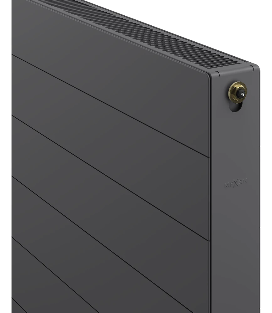 Radiatorius Mexen Line CCL21, 600 x 700 mm, 847 W, pajungimas iš apačios per vidurį, antracitas