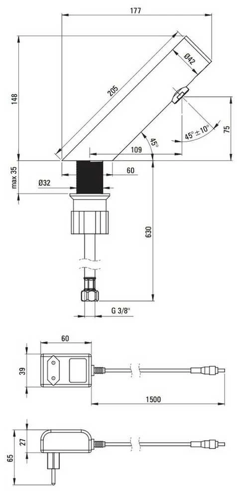 Sensorinis maišytuvas Deante Sense - 230/6V