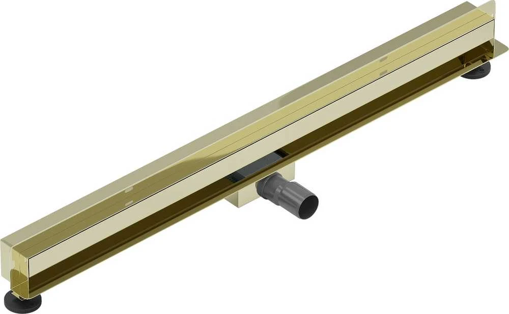 Sieninis dušo latakas Mexen Flat Wall 2in1, Gold, 110 cm