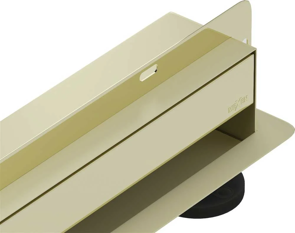 Sieninis dušo latakas Mexen Flat Wall 2in1, Gold, 110 cm