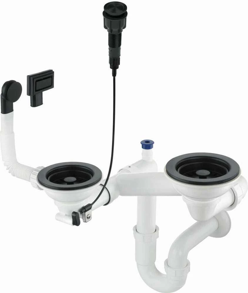 Sifonas granitinėms plautuvėms Deante Space-Saver ZXY_N983, Nero